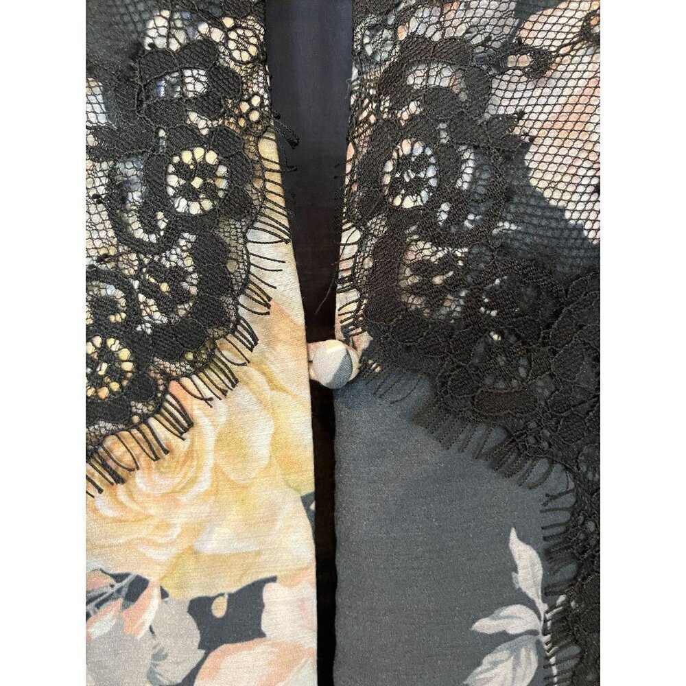 Maison Armory Black Moonlight Rose Floral & Lace Slip Dress XSmall, Boho Maxi - Picture 14 of 16